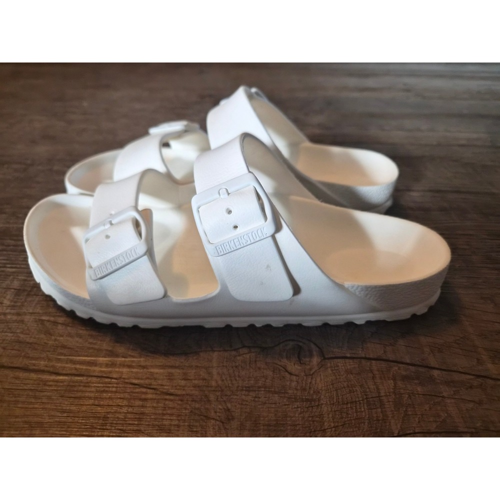 Birkenstock Arizona EVA White Sandals Women's 39 Size 8-8.5 Two Strap Slides